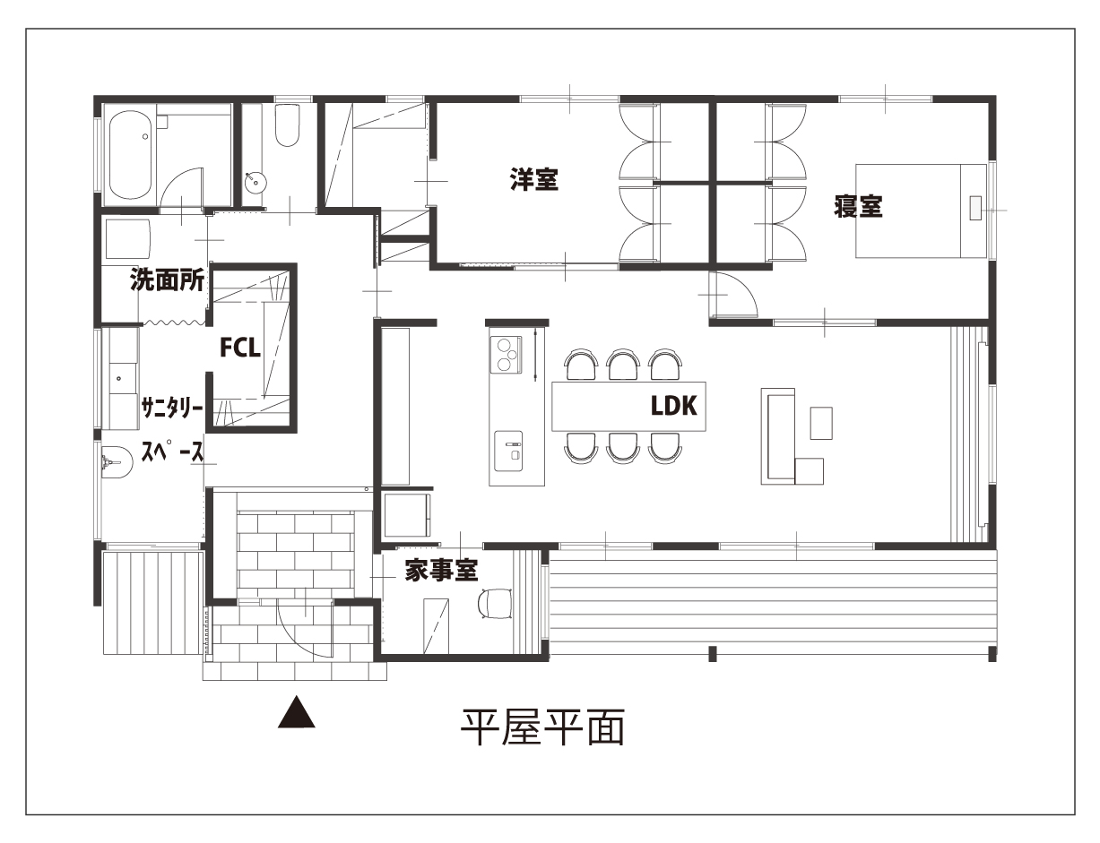 参考平屋間取り