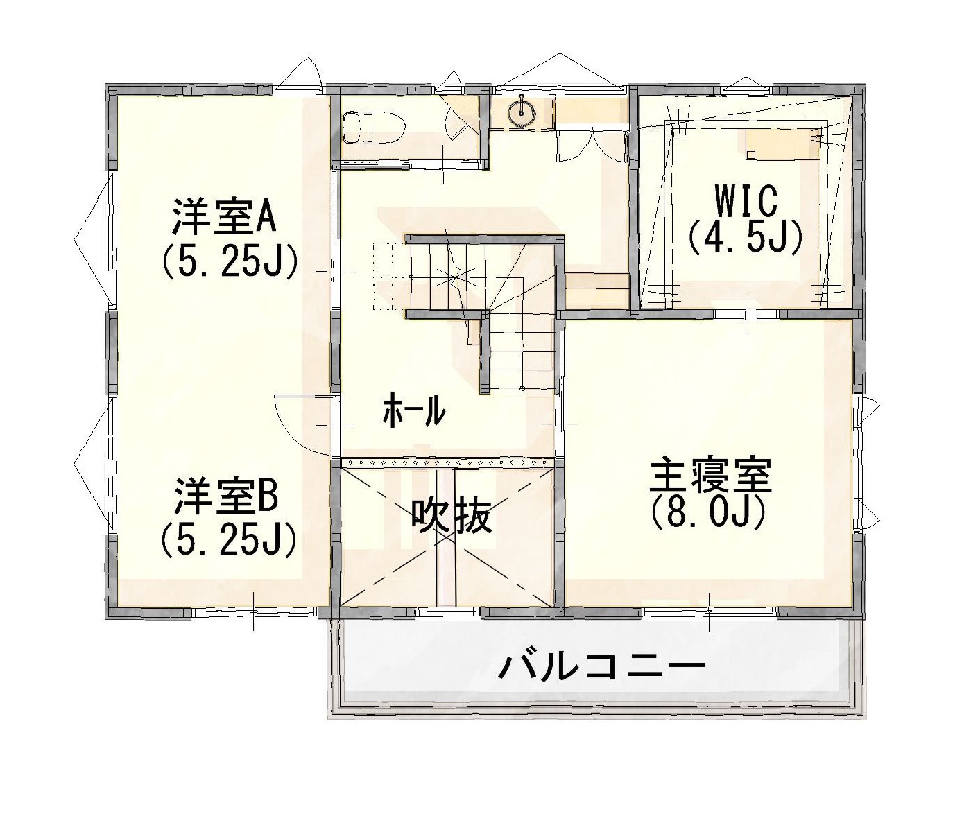 延床33坪間取り2階