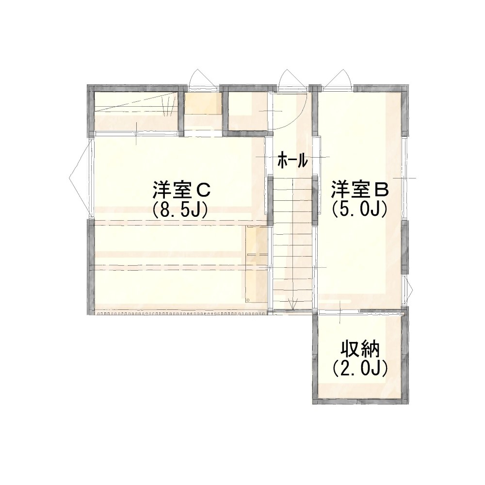 平屋ベース間取り2階