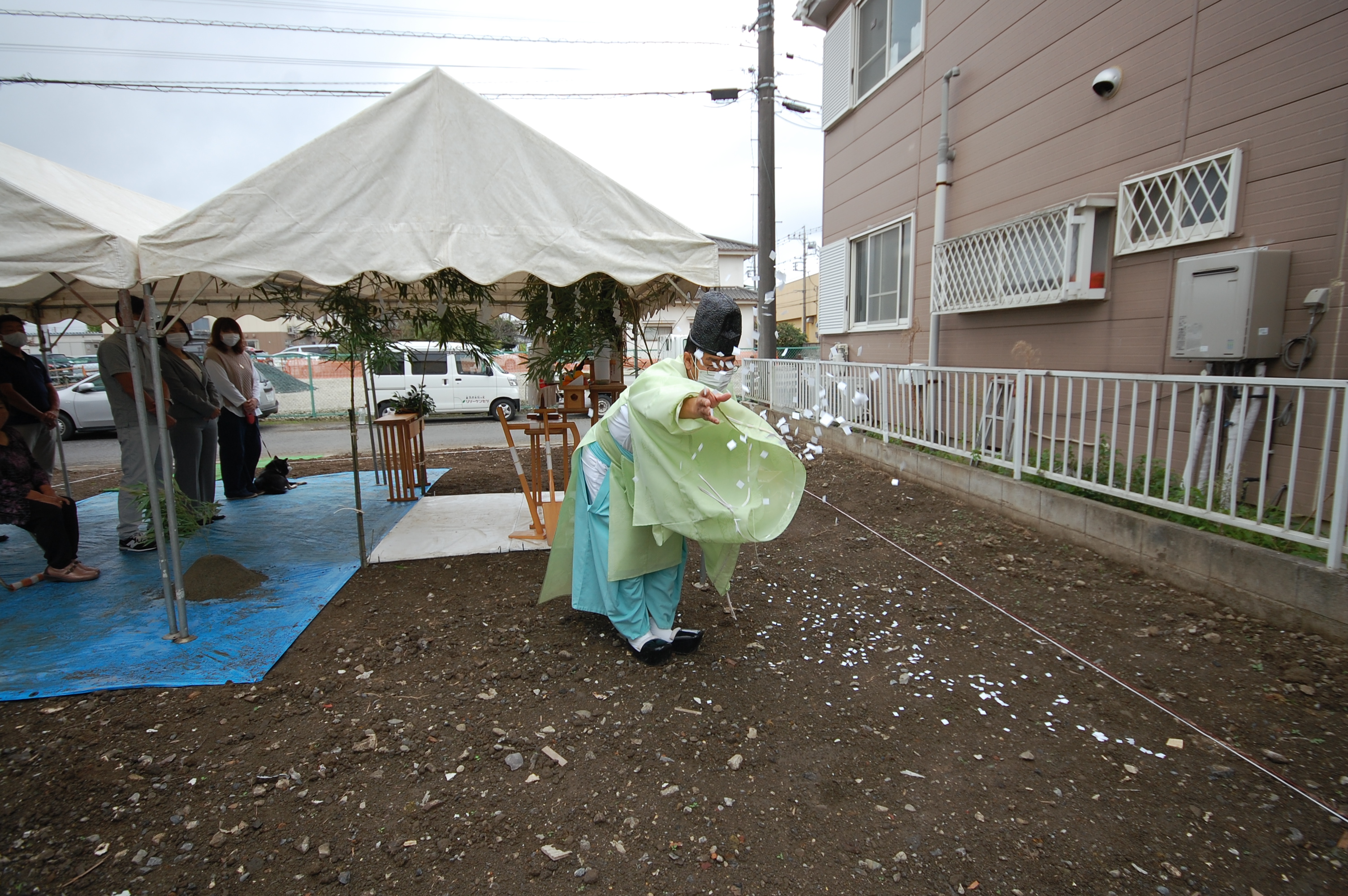 地鎮祭の四方祓い